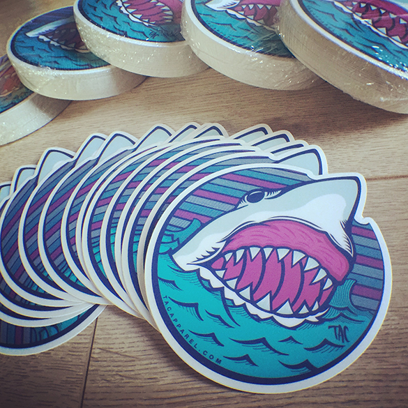 tac apparel shark attack stickers